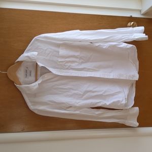 American apparel white long sleeve button down shirt